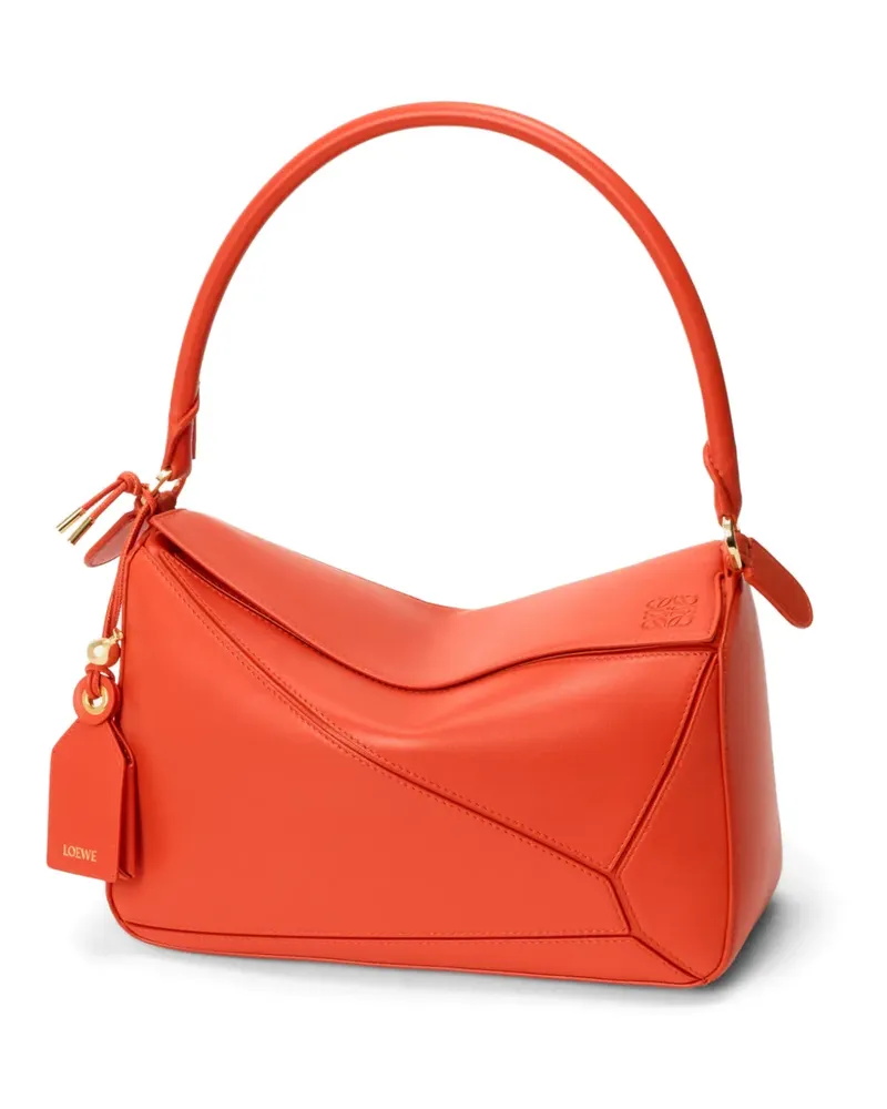 Loewe Mittelgroße Featherlight Puzzle Schultertasche - Orange Orange