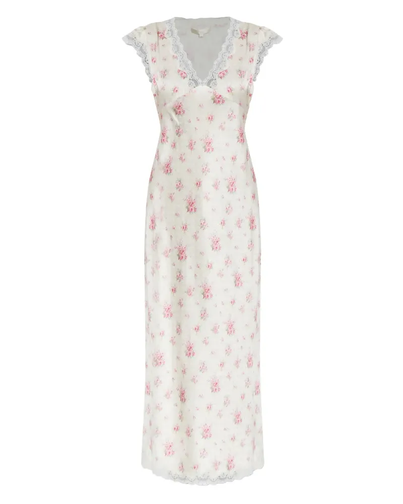 LoveShackFancy Theodore Maxikleid - Weiß Weiß