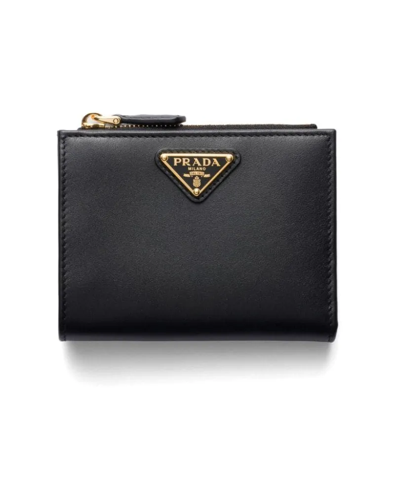 Prada Portemonnaie mit Triangel-Logo - Schwarz Schwarz