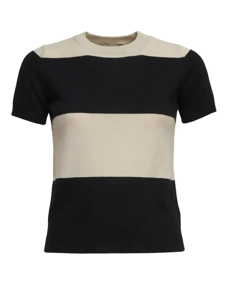Max Mara Max Mara Gestreiftes T-Shirt - Schwarz Schwarz