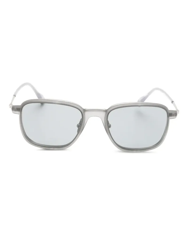SNOB Milano Brille mit eckigem Gestell und magnetischem Clip-on - Grau Grau