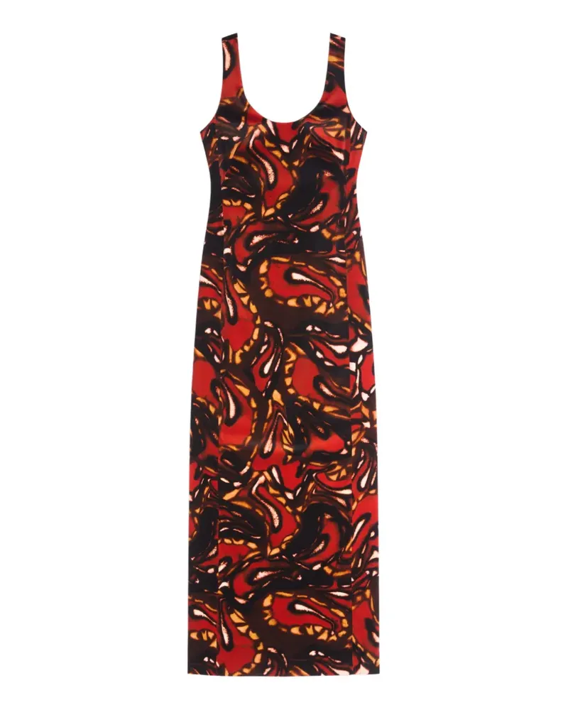 Dries van Noten Langes Kleid aus Samt - Rot Rot