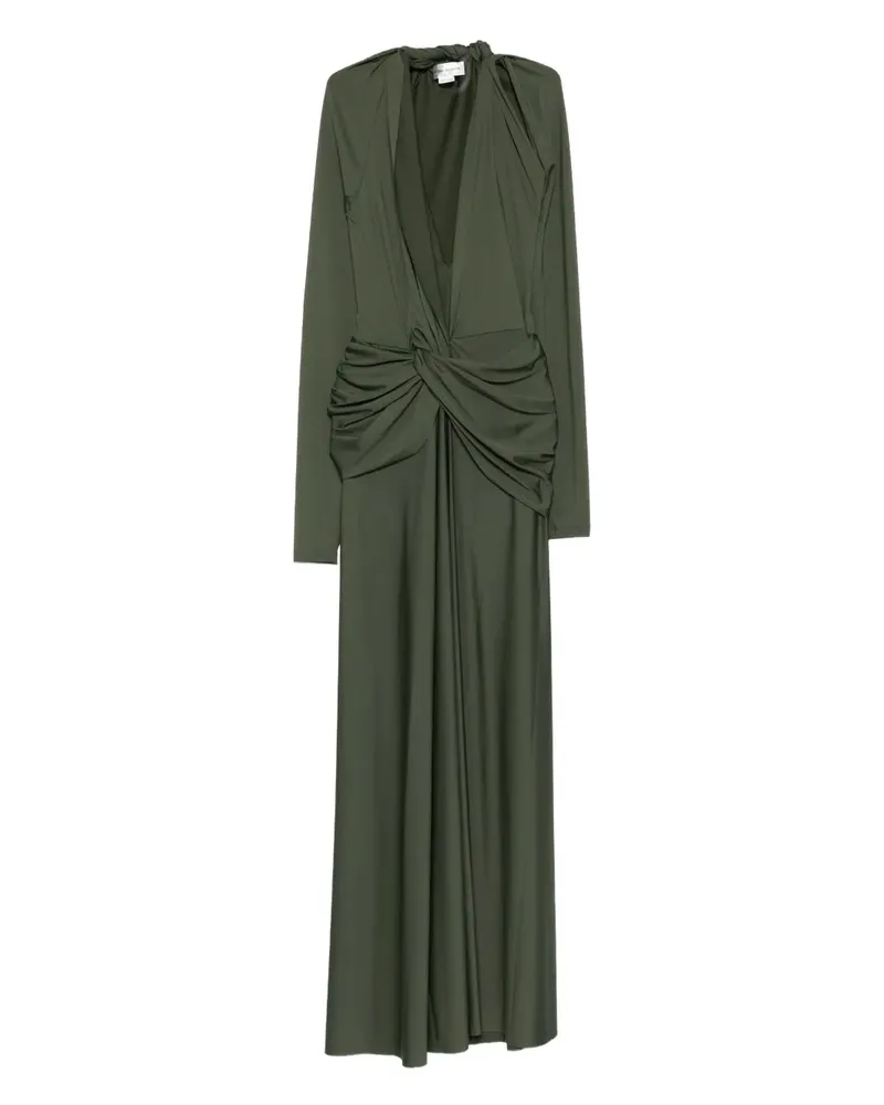 Victoria Beckham twist-front long-sleeve dress - Grün Grün