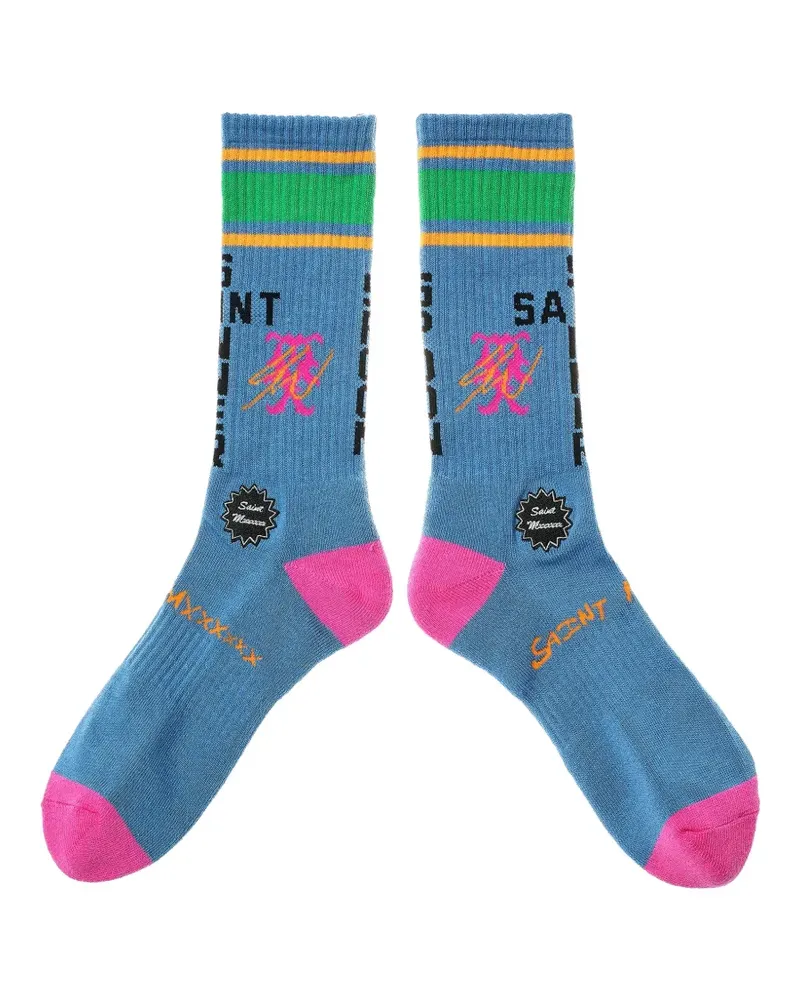 SAINT MXXXXXX x Sean Wotherspoon Socken mit Streifen - Blau Blau