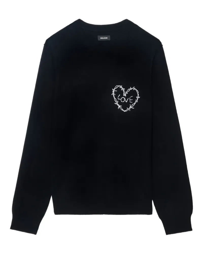 Zadig & Voltaire Pullover mit Herzstickerei - Schwarz Schwarz