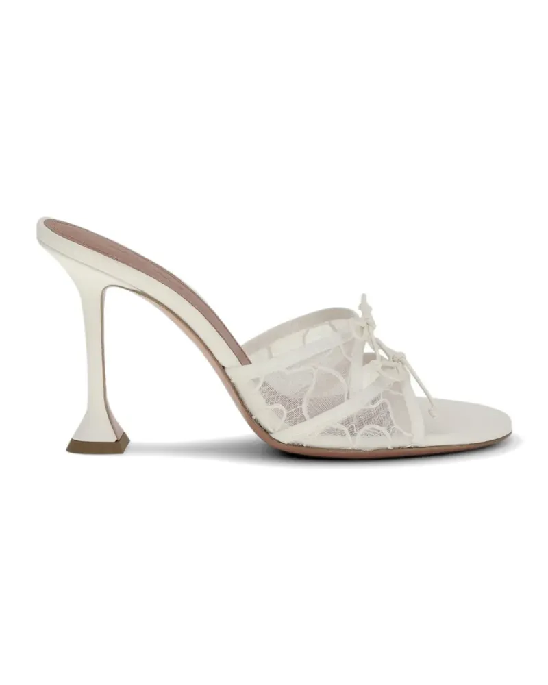 Amina Muaddi Eleonora Sandalen mit Spitze - Weiß Weiß