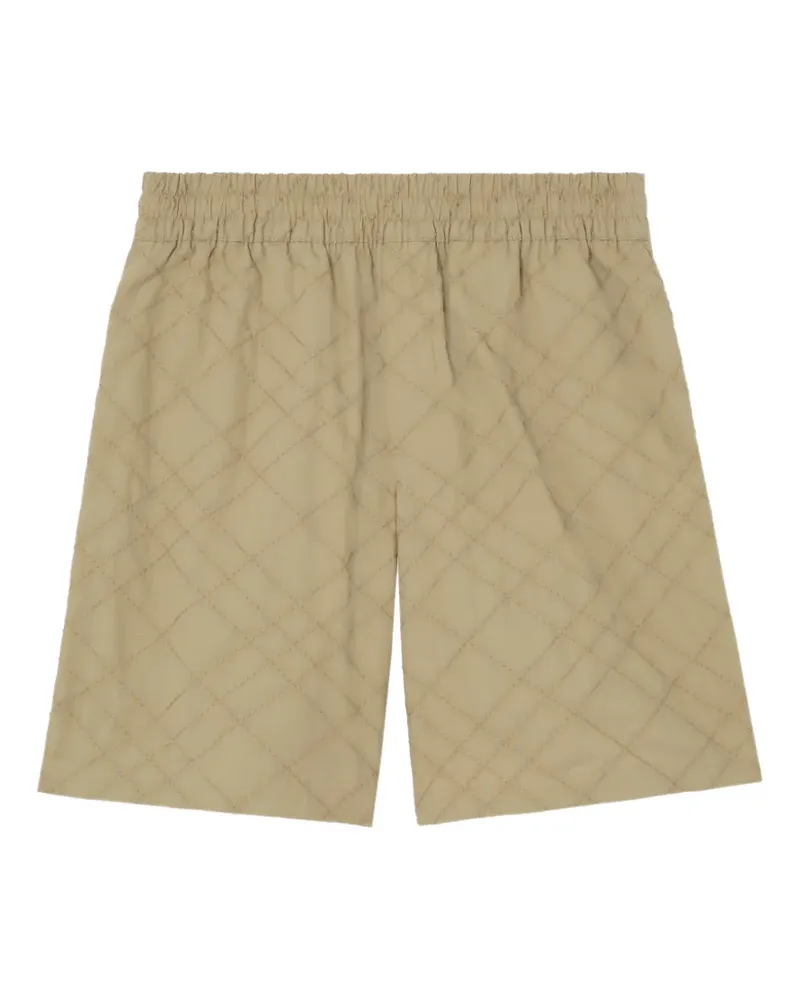 Burberry Check embroidered cotton shorts - Nude Nude