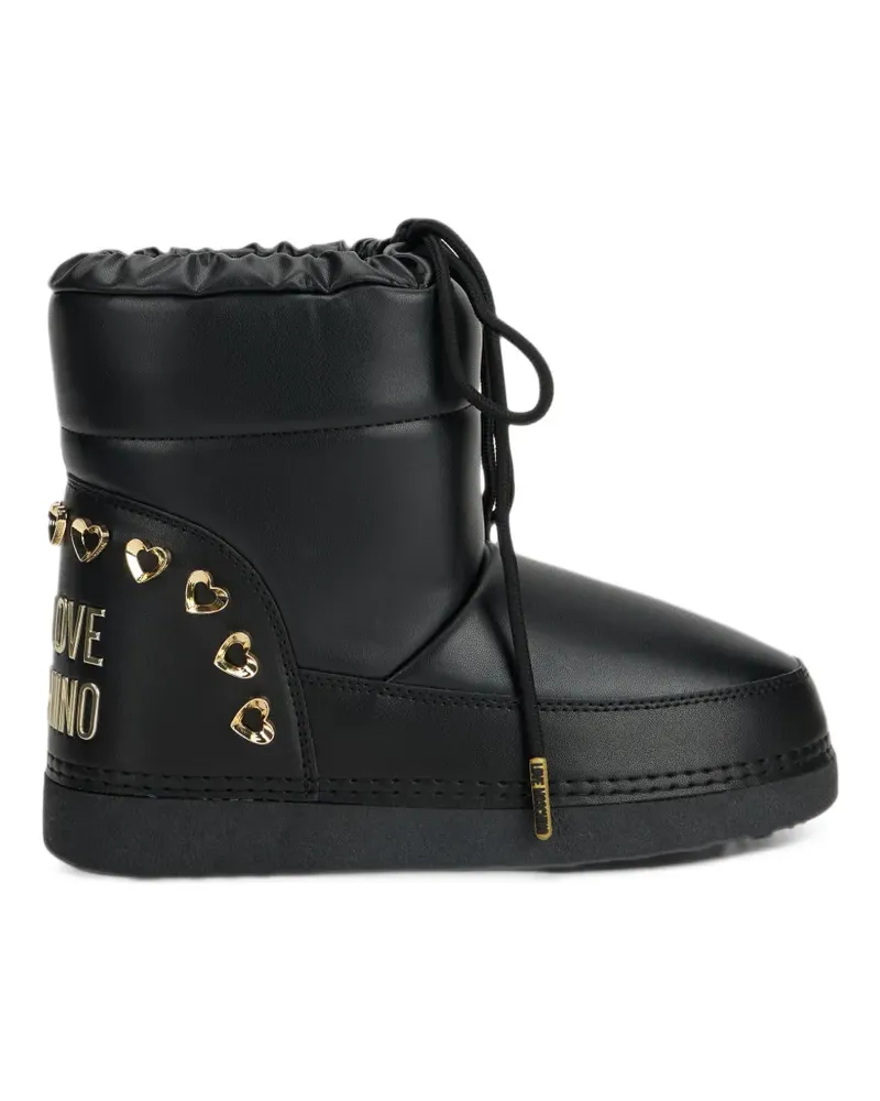 Moschino heart-embellished mountain boots - Schwarz Schwarz