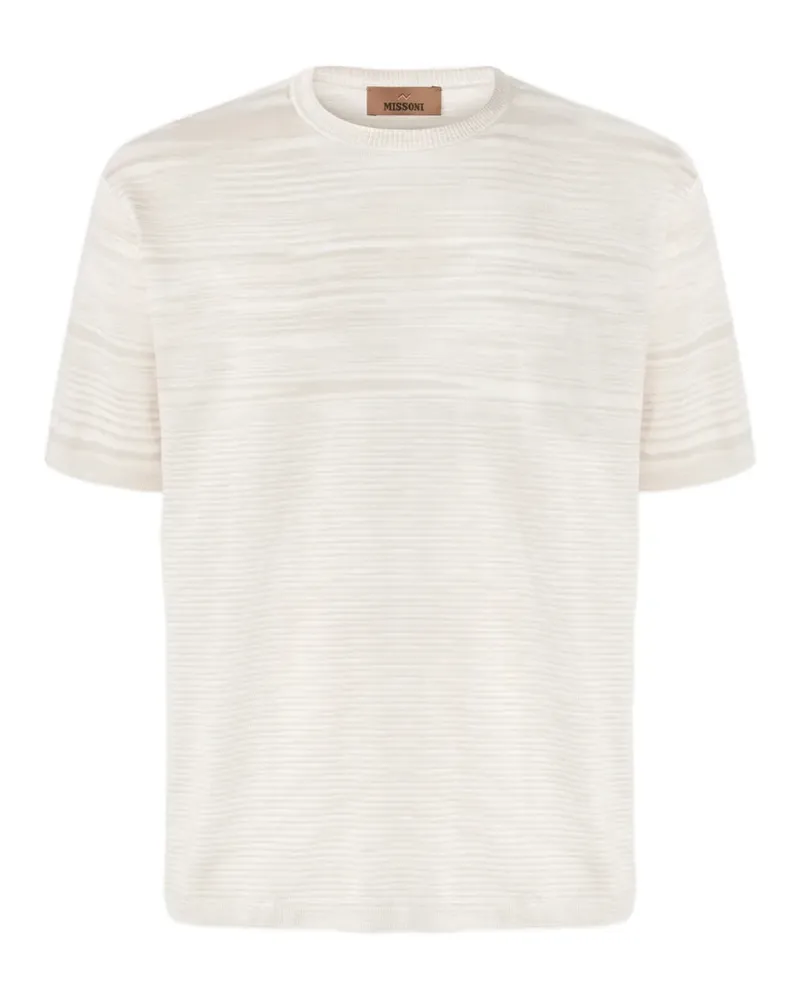 Missoni mercerized crew-neck T-shirt - Nude Nude
