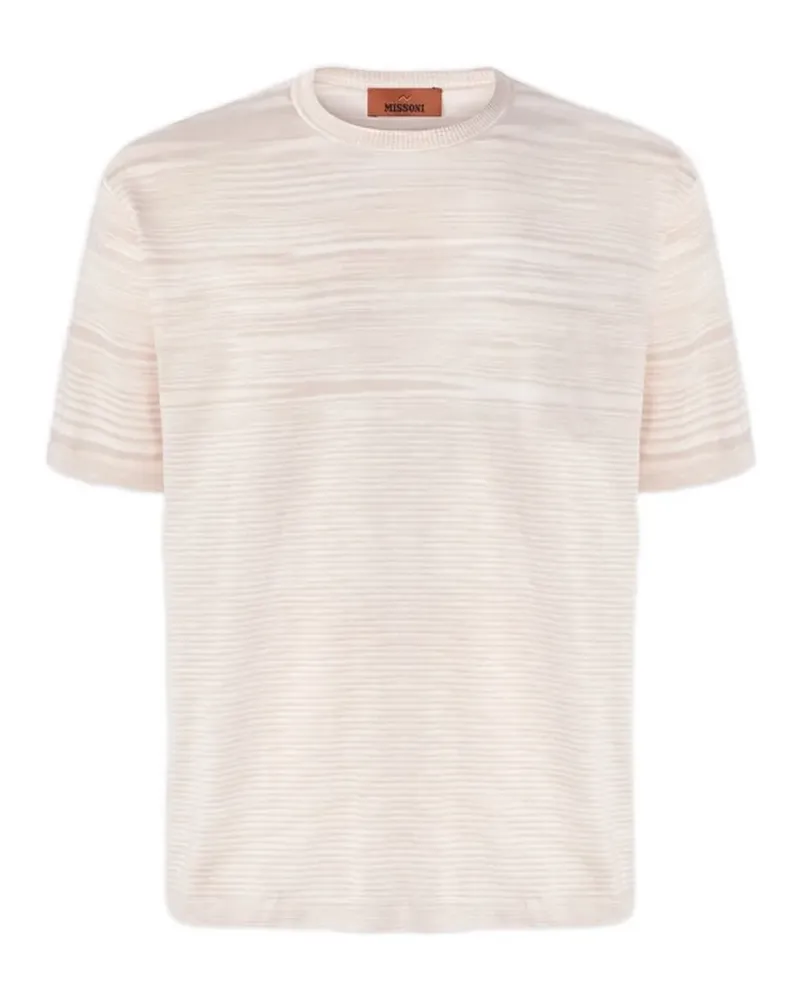 Missoni T-Shirt mit mercerisiertem Rundhalsausschnitt - Nude Nude