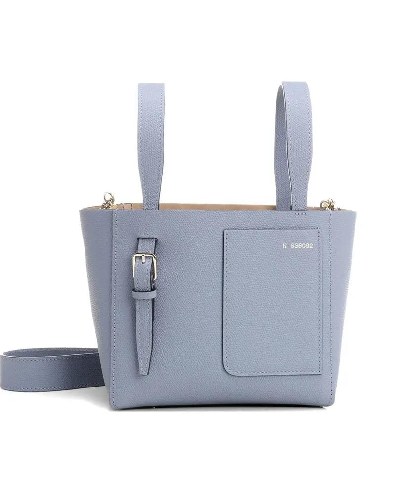 Valextra mini signature-detail tote bag - Blau Blau
