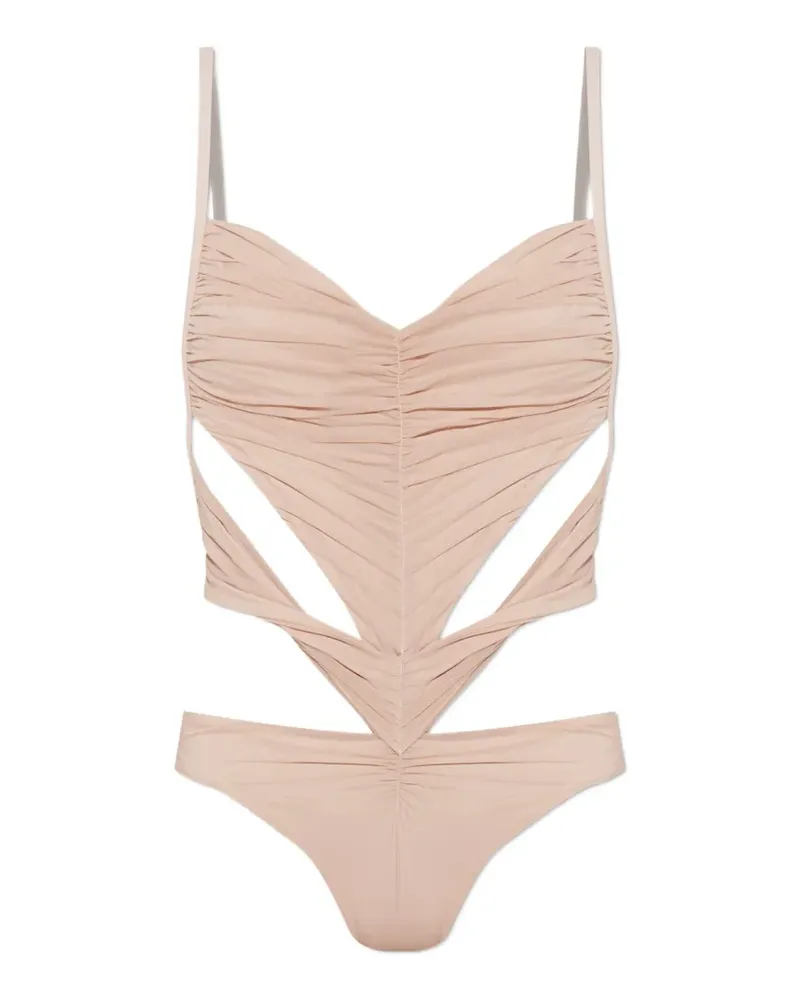 Dsquared2 cut-out ruched swimsuit - Nude Nude