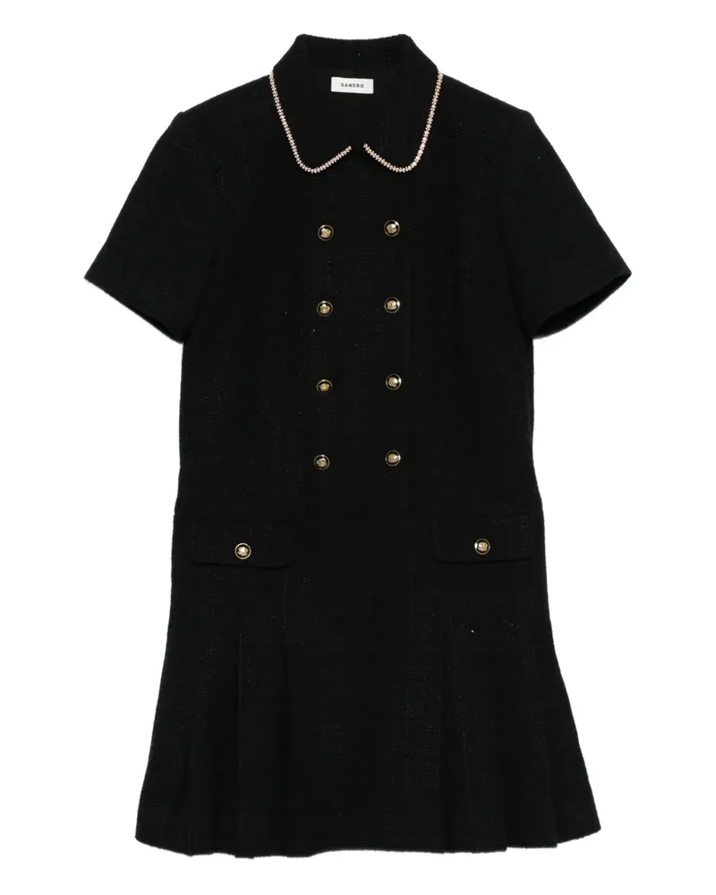 Sandro Minikleid mit Zierknöpfen - Schwarz Schwarz
