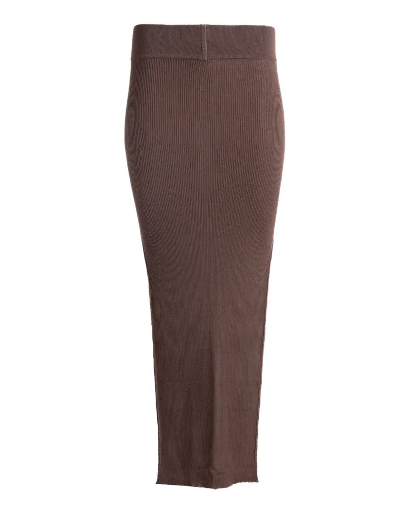Rick Owens ribbed-knit maxi skirt - Braun Braun