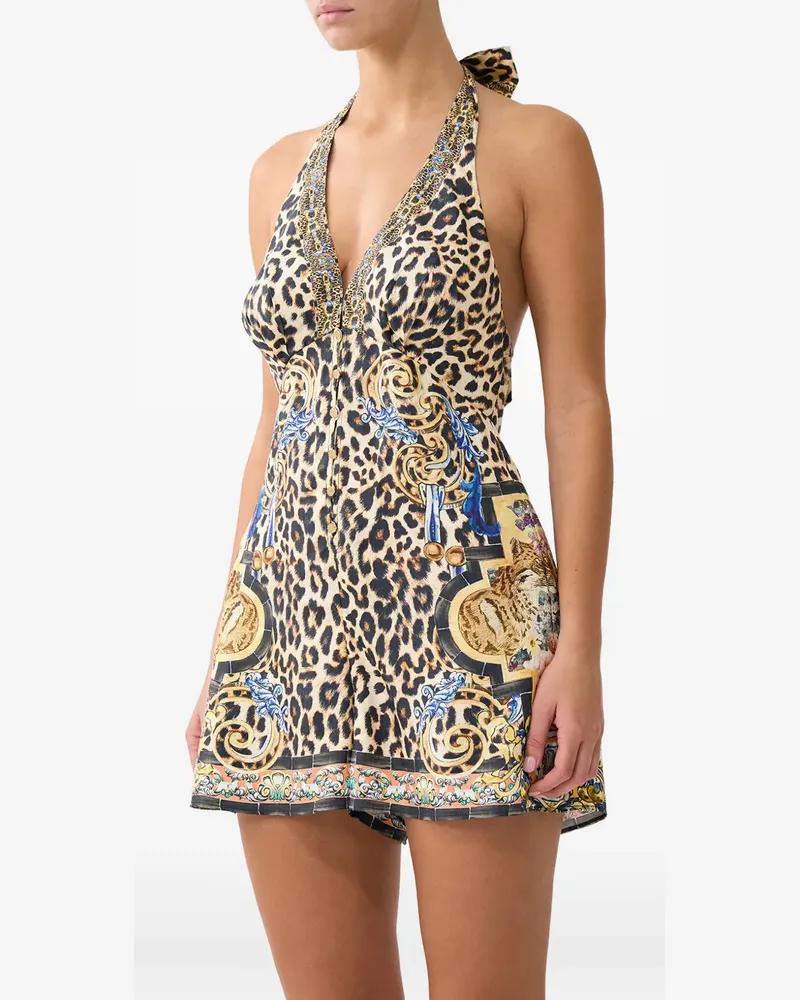 Camilla halterneck playsuit - Nude Nude