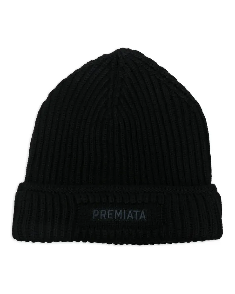 Premiata Gerippte Beanie - Schwarz Schwarz