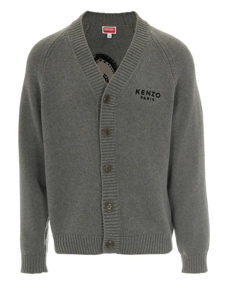 Kenzo Cardigan mit Blumenstickerei - Grau Grau