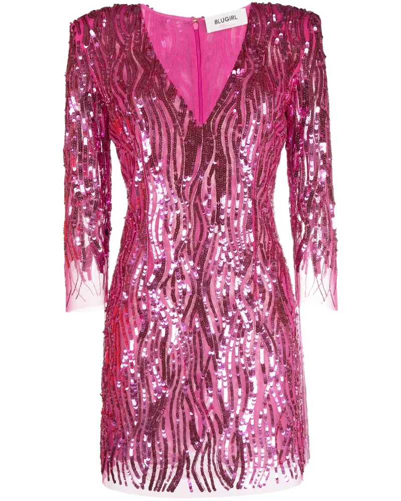 Blumarine Minikleid mit Pailletten - Rosa Rosa