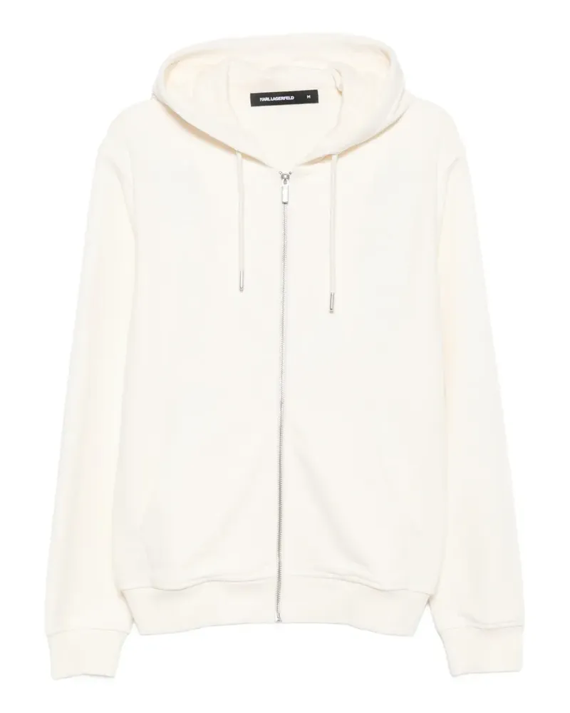 Karl Lagerfeld logo-embossed zip-up hoodie - Nude Nude