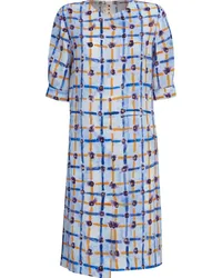 Marni Asymmetrisches Midikleid mit Blumen-Print Blau