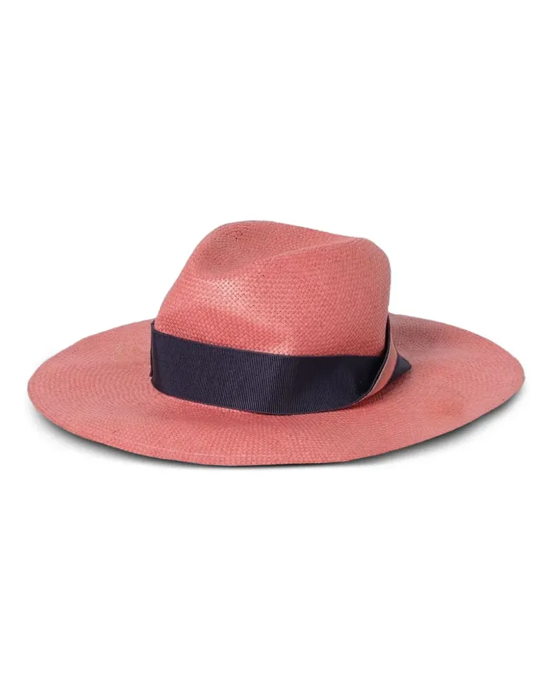 Borsalino Michela Hut mit Ripsbandbesatz - Rosa Rosa