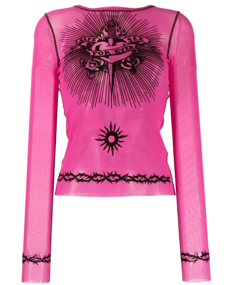 Jean Paul Gaultier Oberteil mit Print Rosa