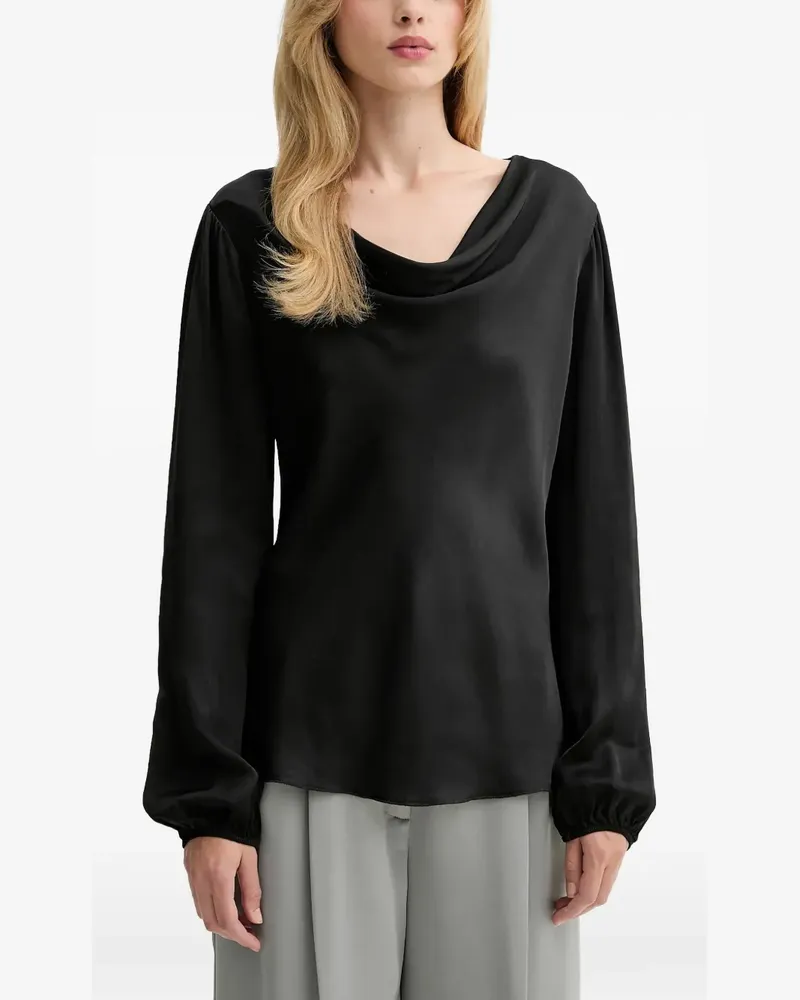 Fracomina scoop-neck long-sleeve top - Schwarz Schwarz