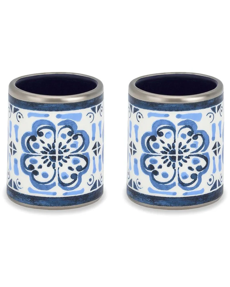 Dolce & Gabbana Große Serviettenringe aus Porzellan (2er-Set) - Blau Blau