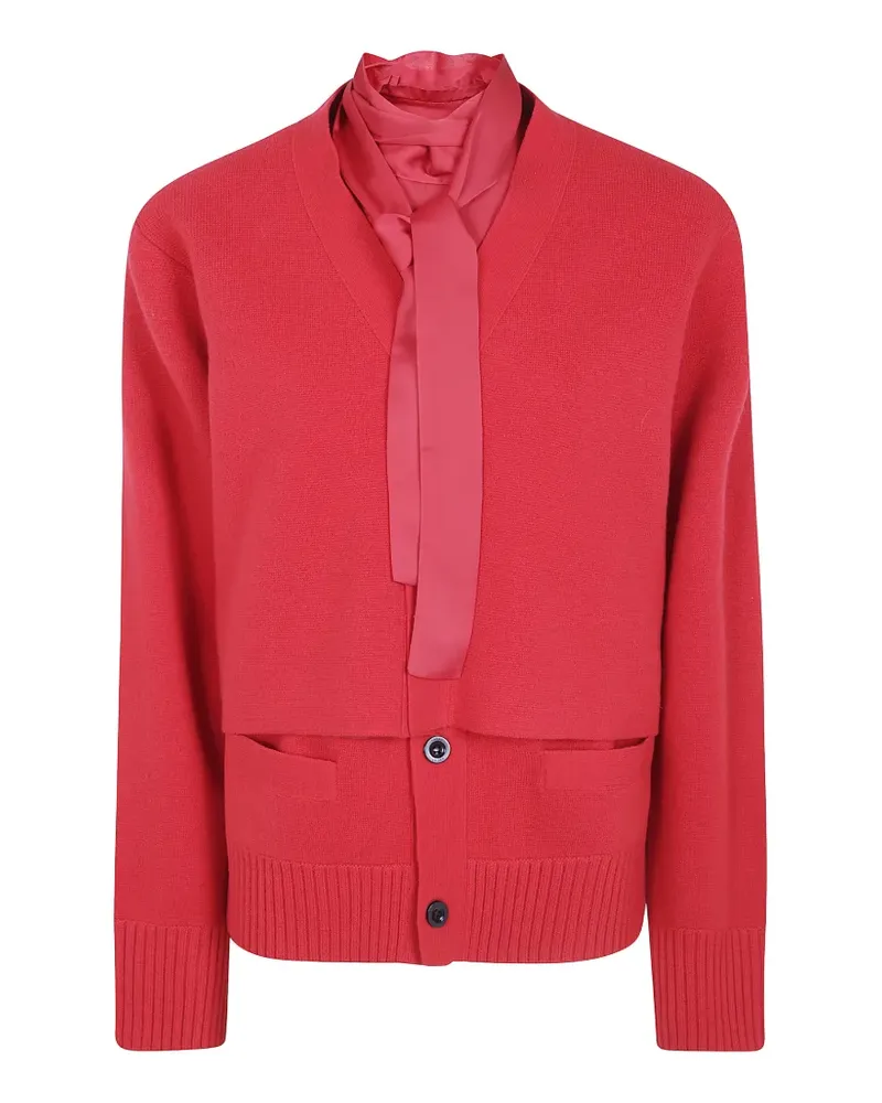 Sacai Cardigan im Layering-Look - Rot Rot