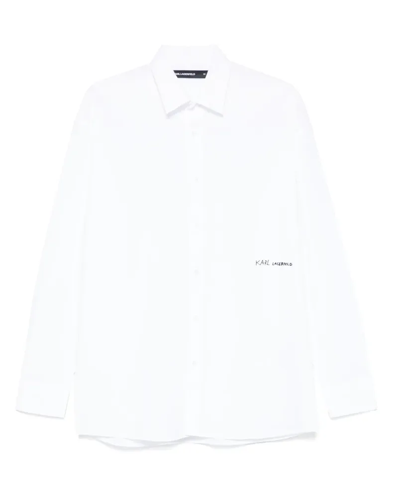 Karl Lagerfeld Hemd mit Logo-Applikation - Weiß Weiß