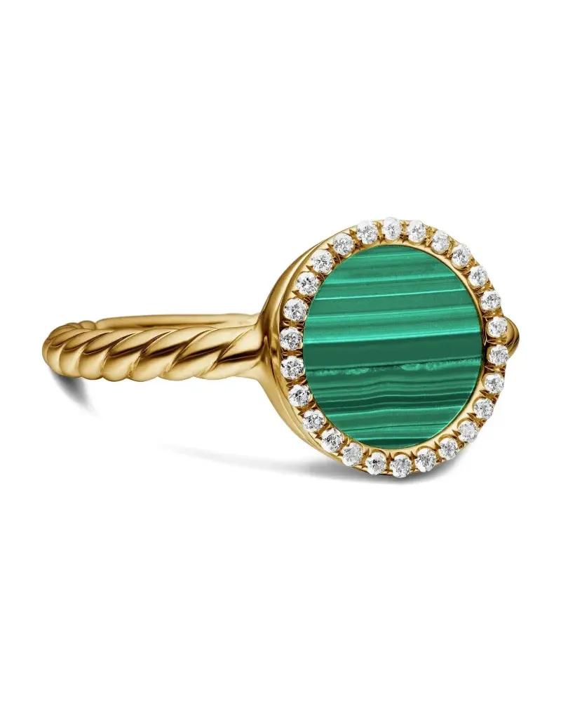 David Yurman 18kt Petite DY Elements Gelbgoldring mit Diamanten 11,3mm Gold