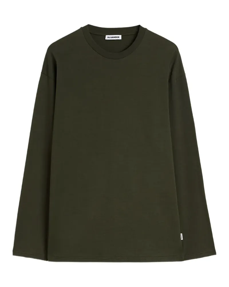 Jil Sander Langarmshirt mit Rundhalsausschnitt - Grün Grün