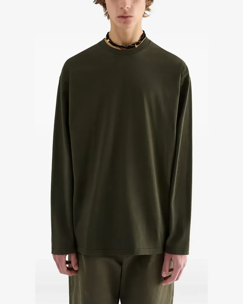 Jil Sander Langarmshirt mit Rundhalsausschnitt - Grün Grün