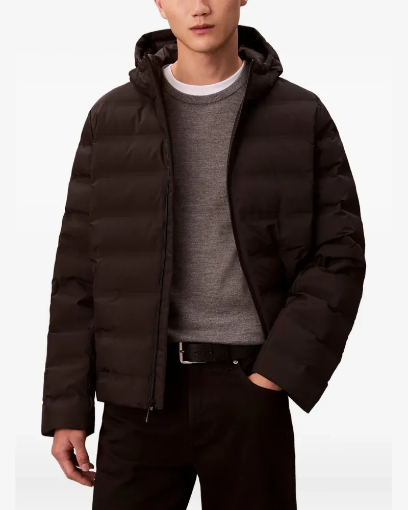 Calvin Klein Gesteppte Kapuzenjacke - Schwarz Schwarz