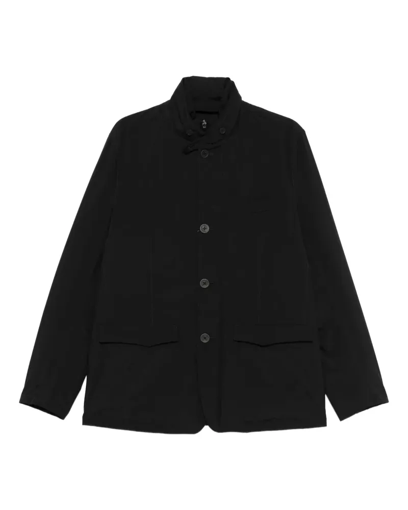 Herno Stehkragen-Jacke mit Knopfverschluss - Schwarz Schwarz