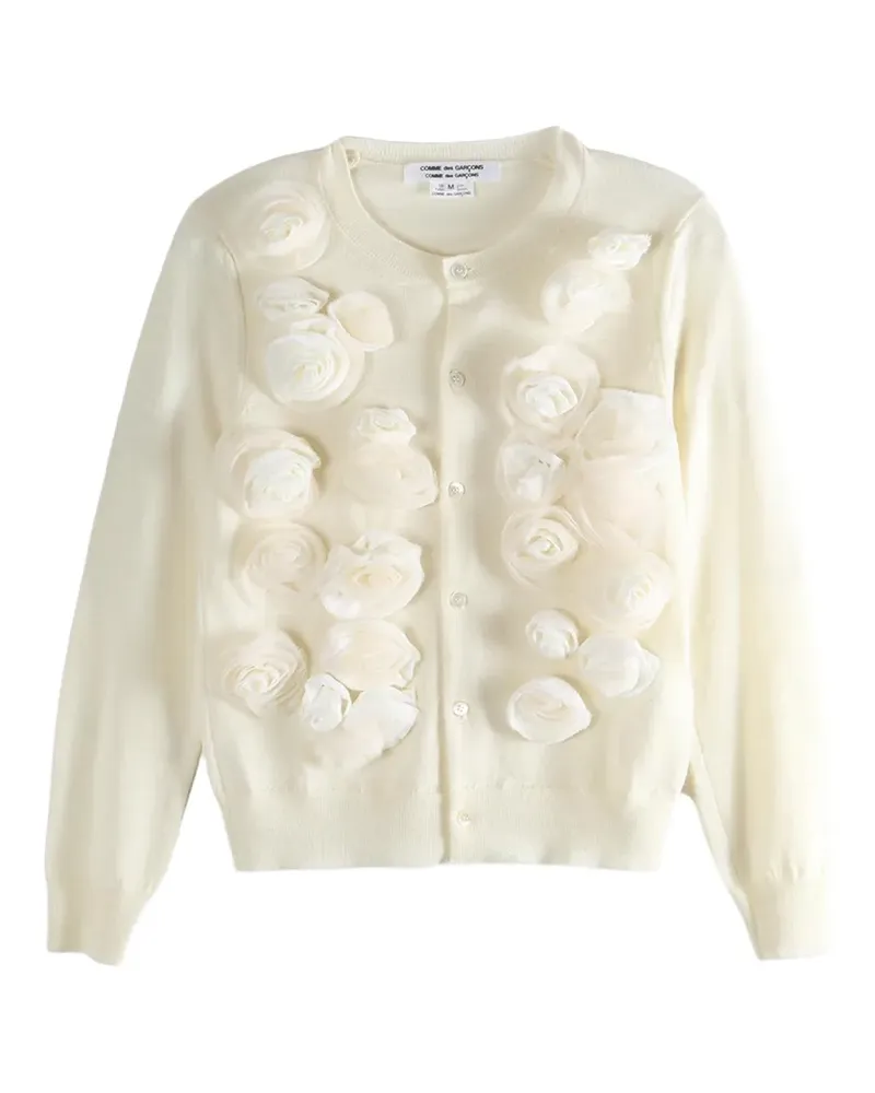 Comme des Garçons Cardigan mit Rosendetail - Nude Nude
