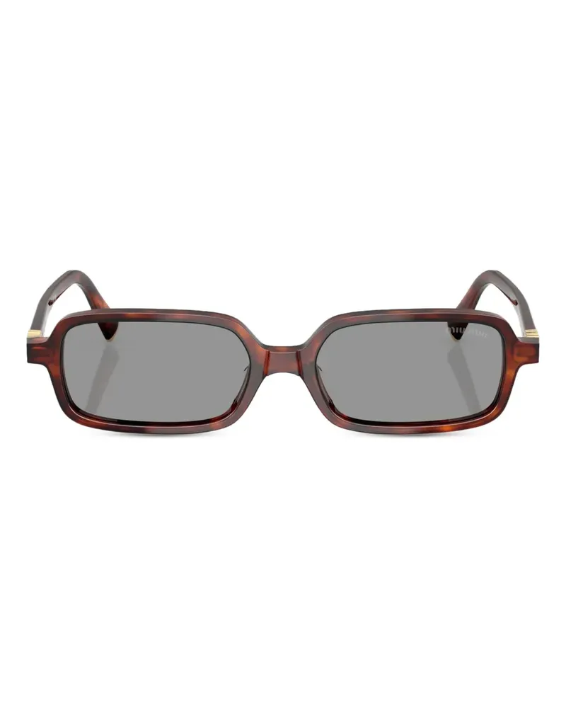 Miu Miu Eckige Sonnenbrille mit Logo - Braun Braun