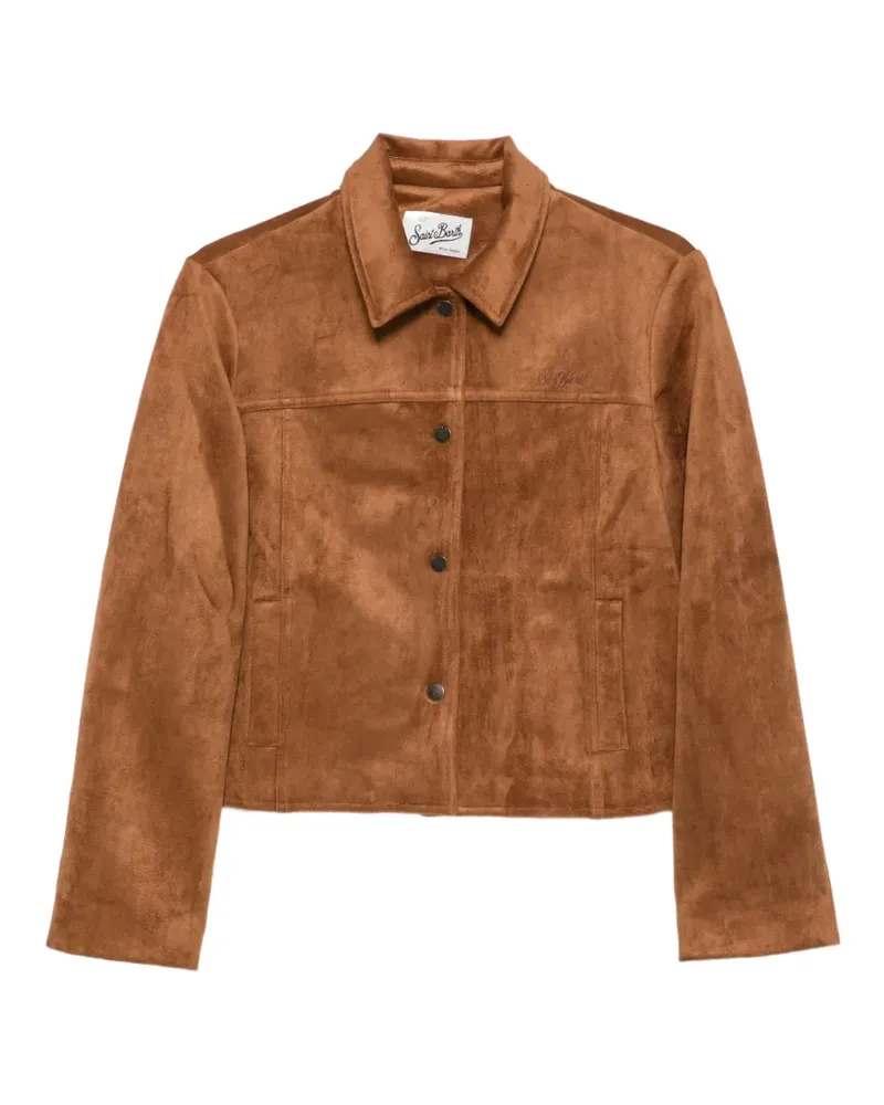 MC2 Saint Barth logo-embroidered button-up jacket - Braun Braun