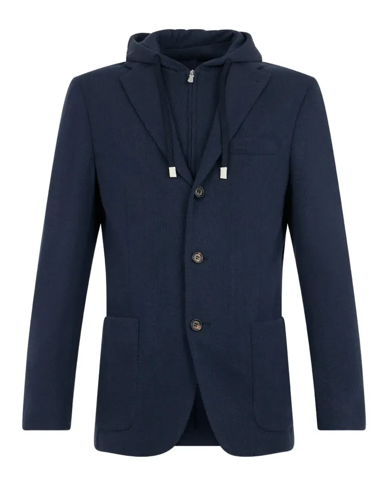 Eleventy Jacke mit Kapuze - Blau Blau