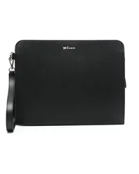 Kiton Clutch mit Logo Schwarz