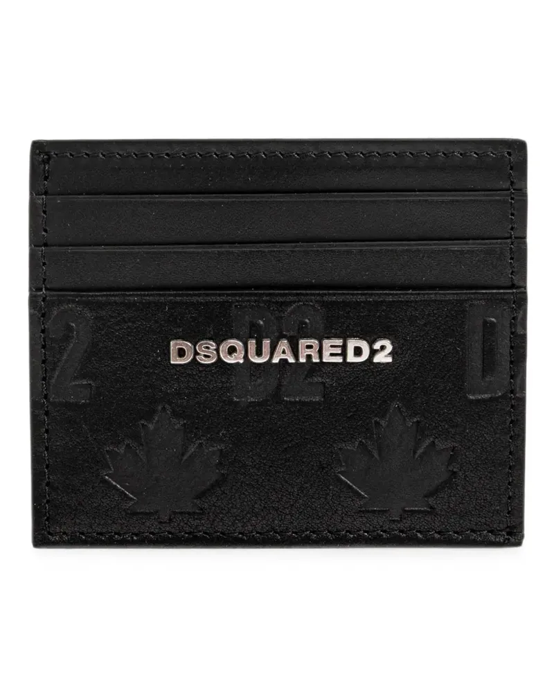 Dsquared2 leather card holder with logo - Schwarz Schwarz