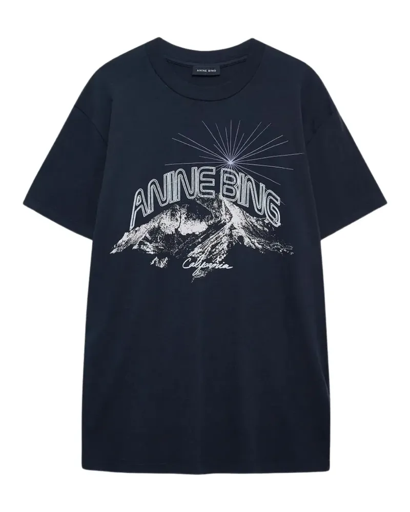 Anine Bing Walker graphic-print T-shirt - Blau Blau