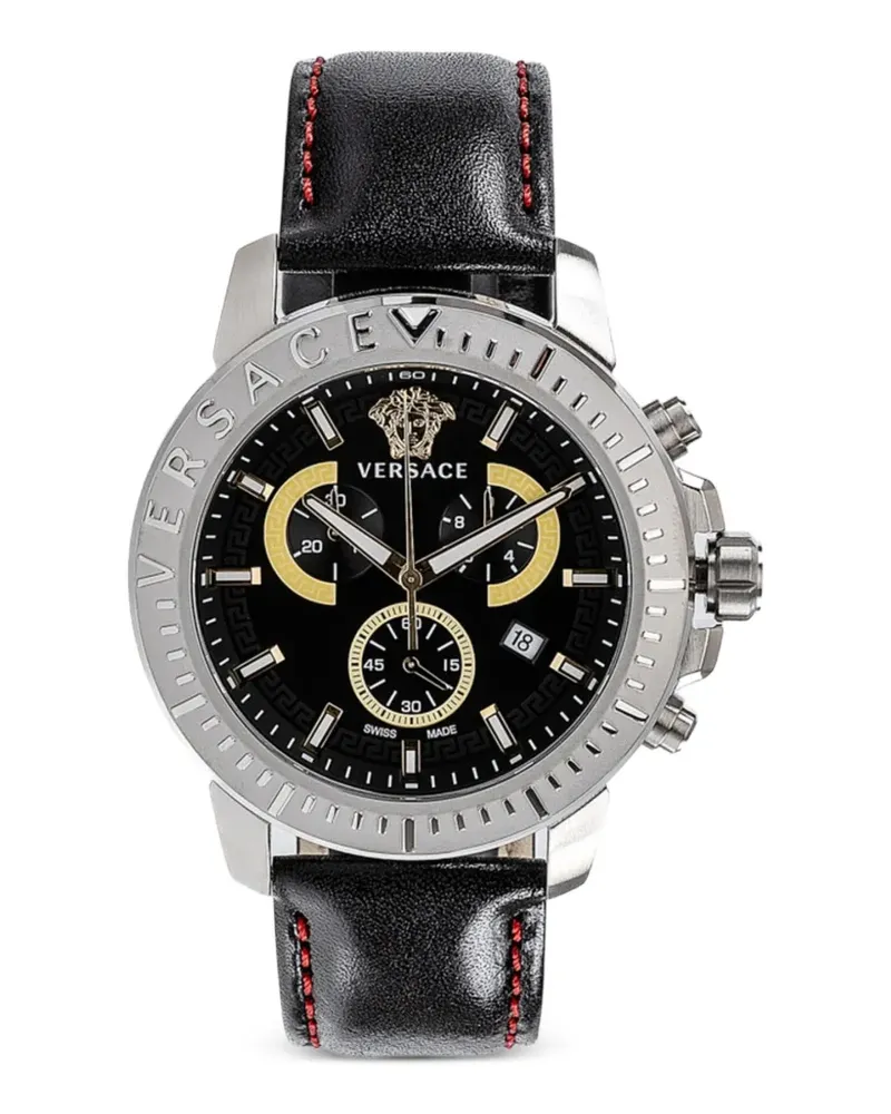 Versace Armbanduhr aus Edelstahl 45mm - Schwarz Schwarz
