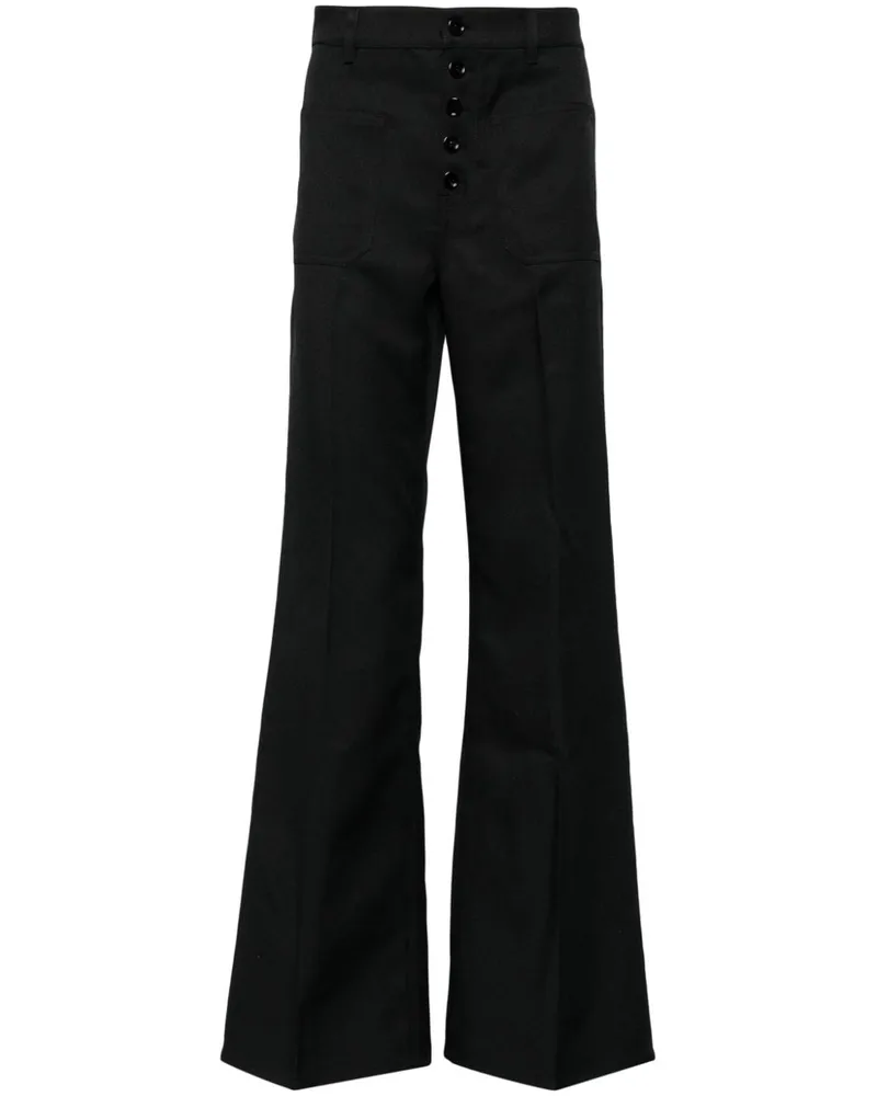 Courrèges Hose mit weitem Bein - Schwarz Schwarz