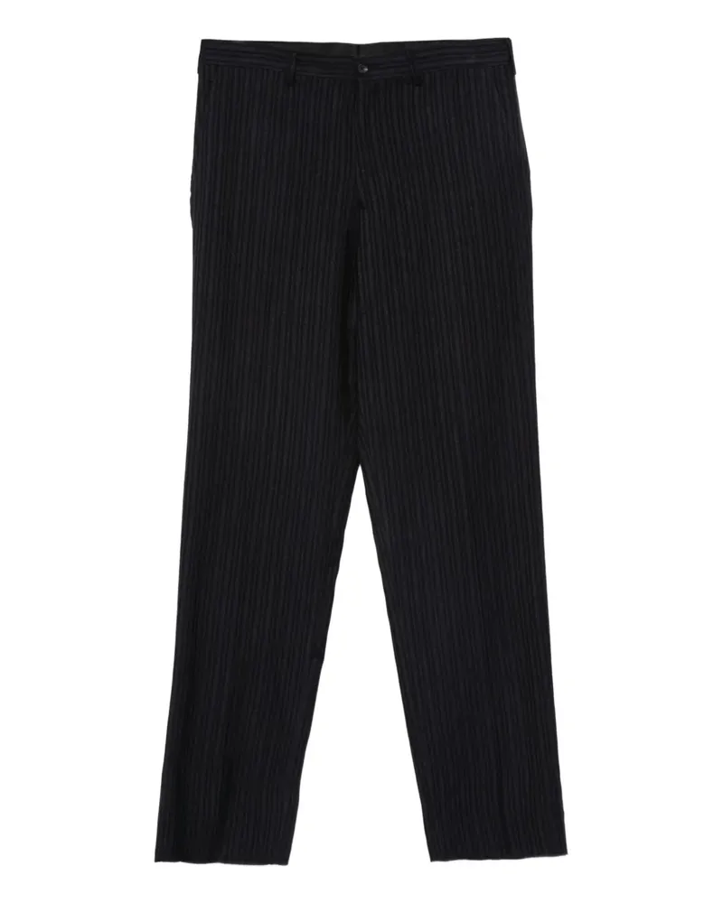 Yohji Yamamoto Gestreifte Hose - Schwarz Schwarz