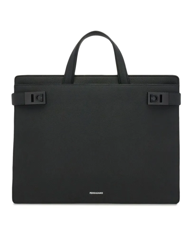 Ferragamo Aktentasche mit Gancini-Schnalle - Schwarz Schwarz