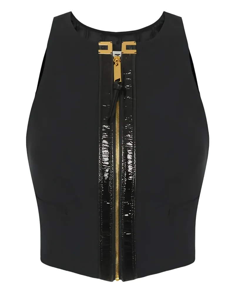 Elisabetta Franchi Cropped-Tanktop - Schwarz Schwarz