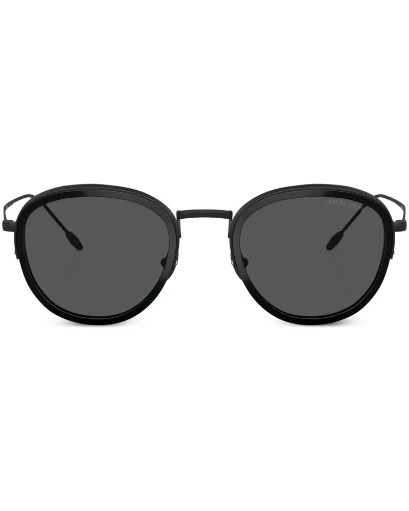 Giorgio Armani Sonnenbrille mit rundem Gestell - Schwarz Schwarz