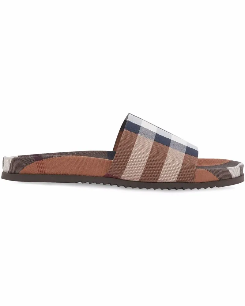 Burberry Pantoletten mit Check - Braun Braun