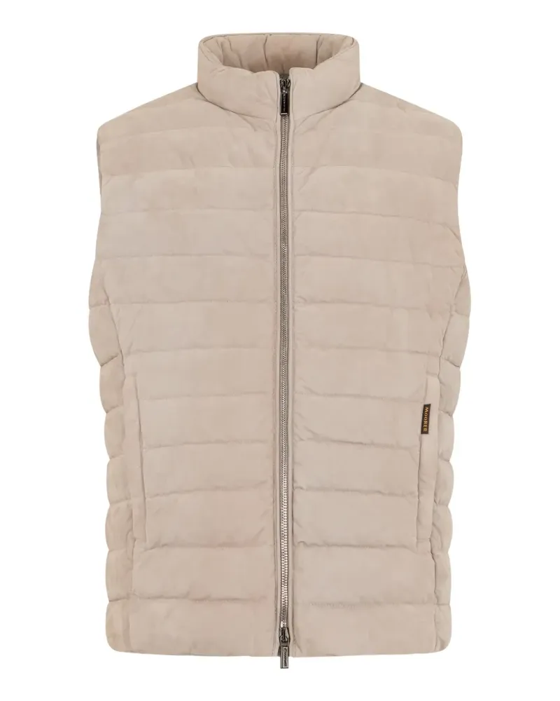 MOORER padded zip gilet - Nude Nude